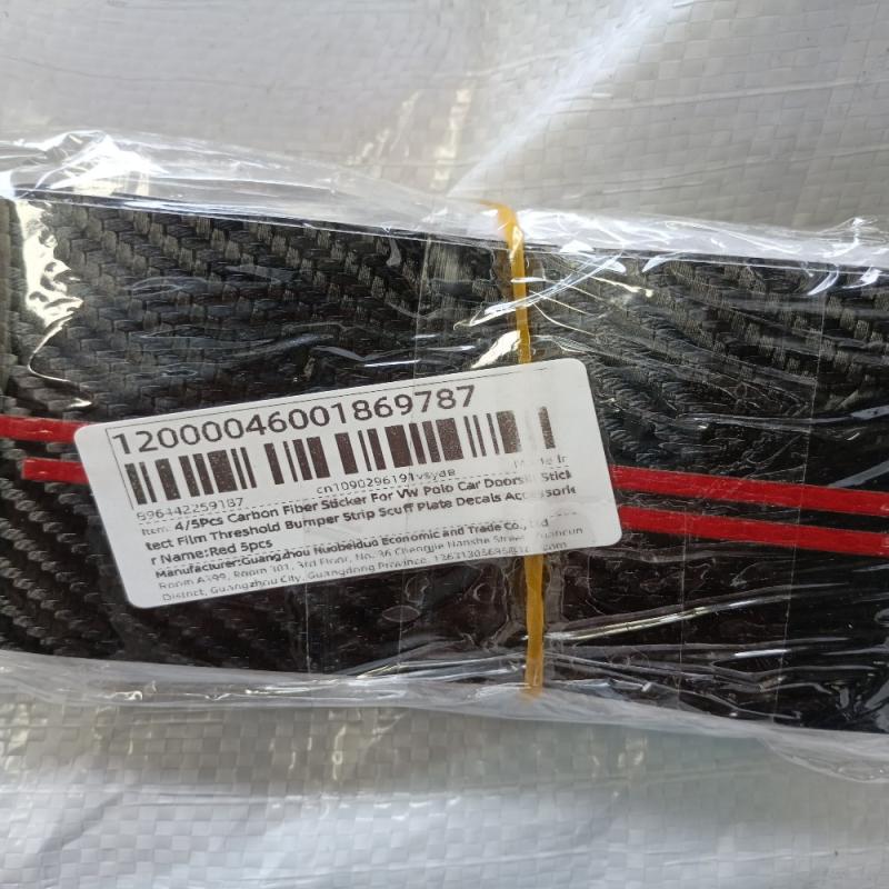 Red 5Pcs Carbon Fiber Car Door Sill Stickers Protective Film for VW Polo
