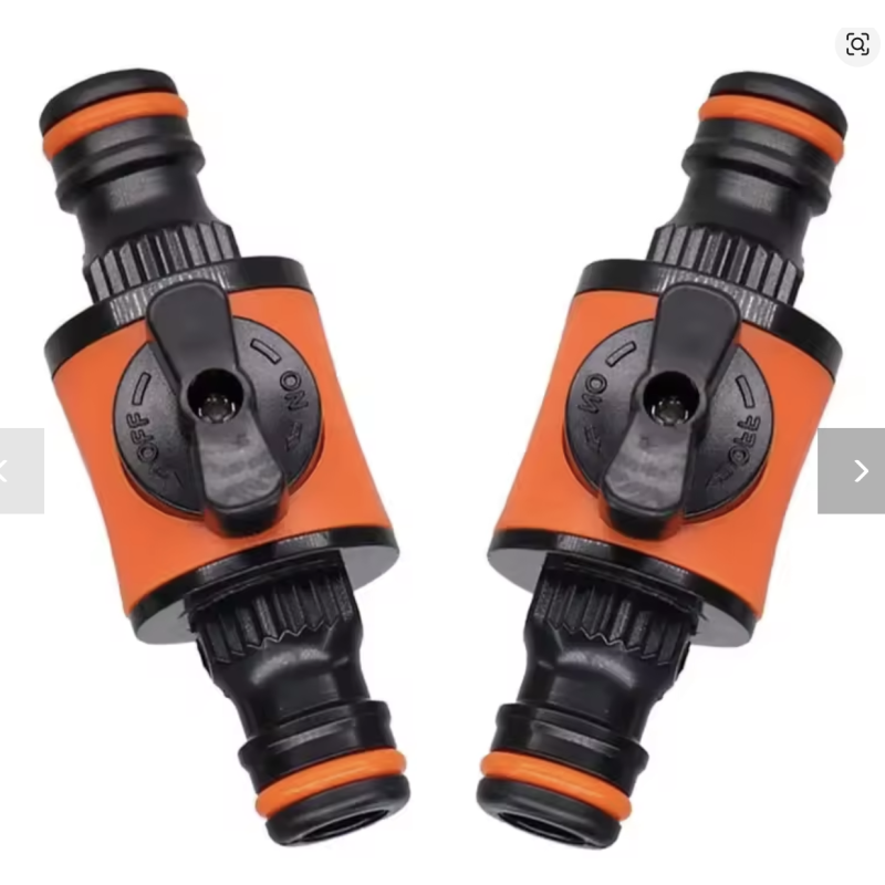 2PCS 16MM Equal Garden Hose Shut Off Valve Plastic Tubing Tap Adapter