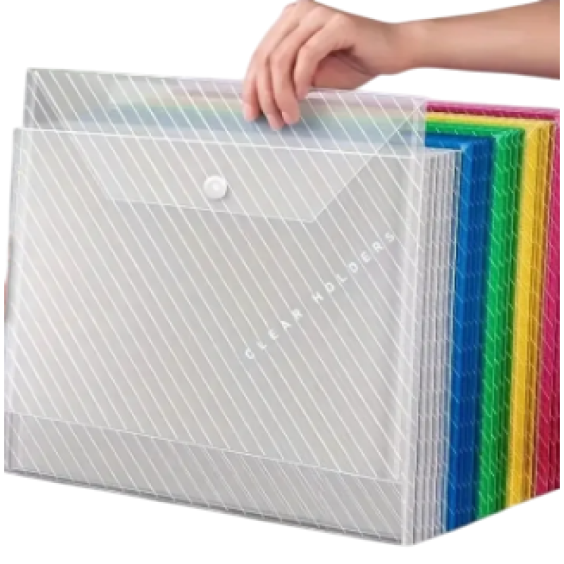 Color:Random 10pcs  10Pcs A4 Transparent Document File Bags