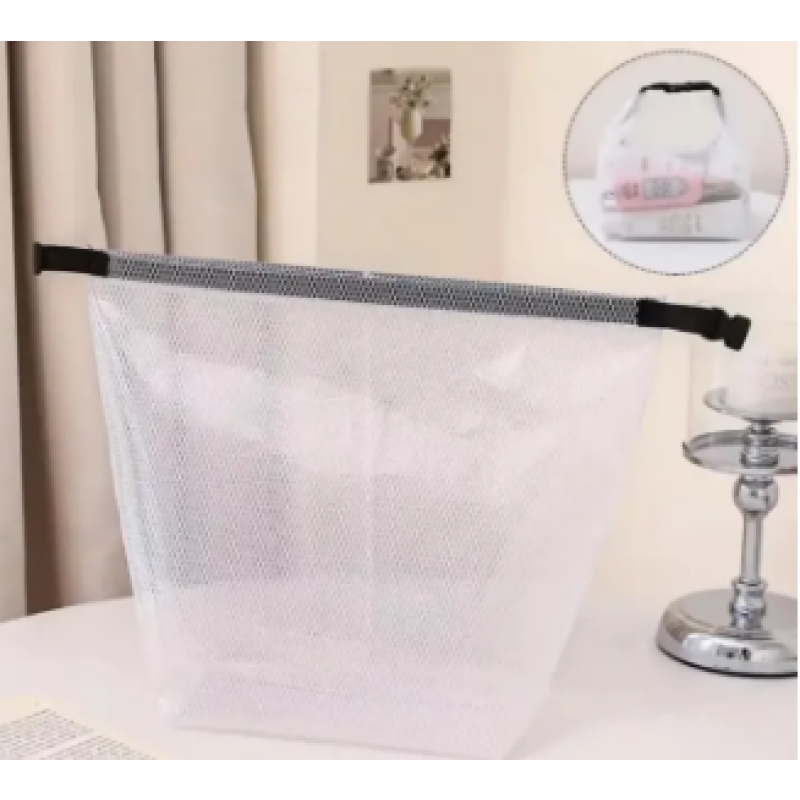 Color:Large White  Waterproof Drawstring Toiletry Bag