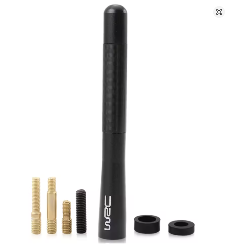 WRC Logo 12cm Carbon Fiber Short Radio Antenna for Toyota Corolla RAV4 Hilux