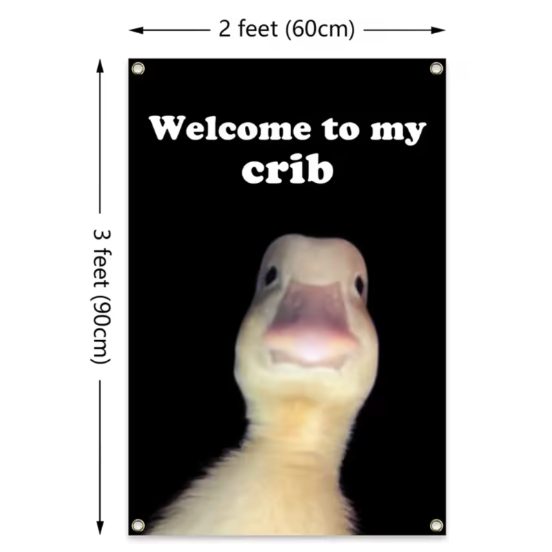 Welcome to My Crib Flag 2x3 Ft Funny Banner 60×90cm with 4 Brass Grommets