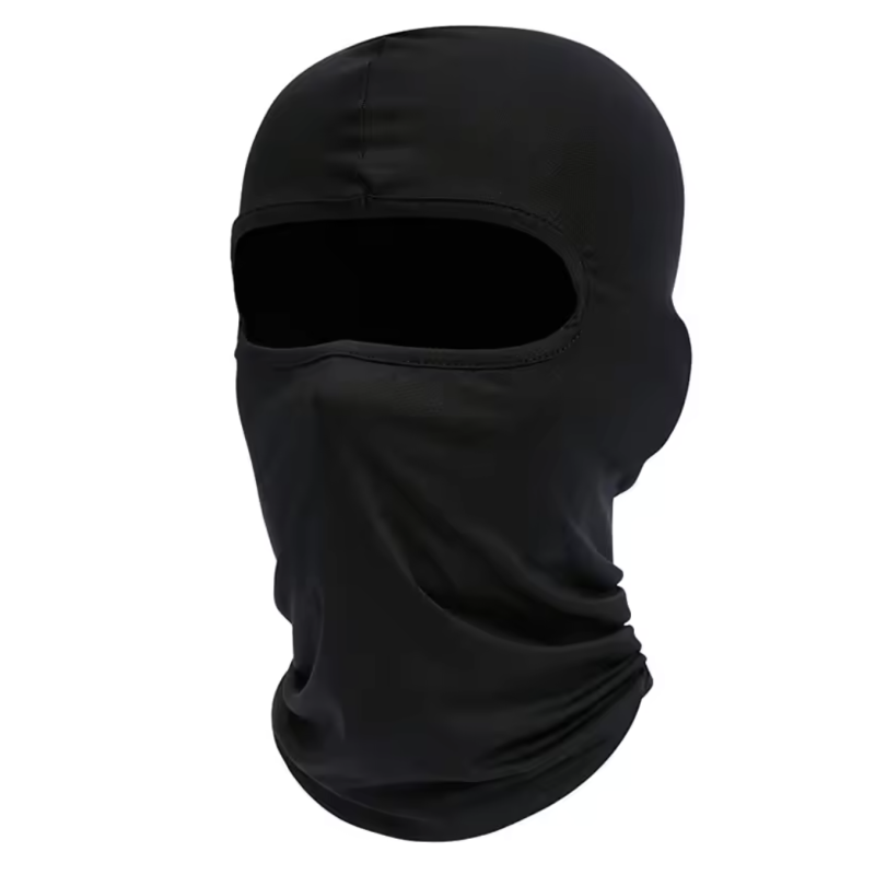 CS1-A Black Ski Mask Balaclava Full Face Cover with Neck Gaiter, One Size