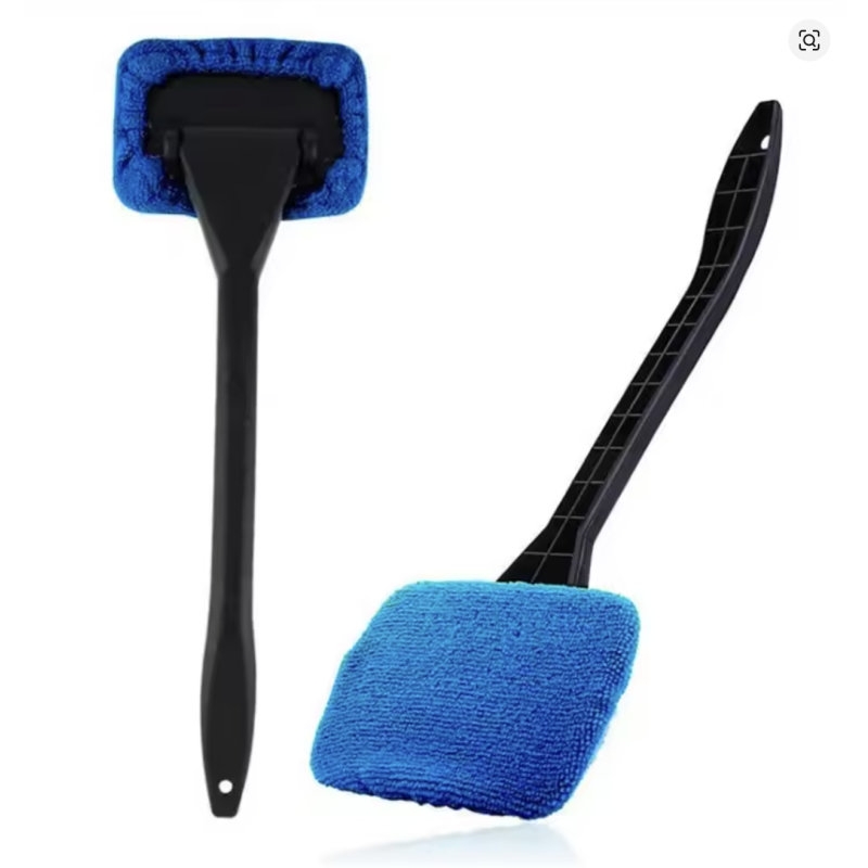 Blue Car Windshield Cleaner Brush Kit with Microfiber Wand and Handle