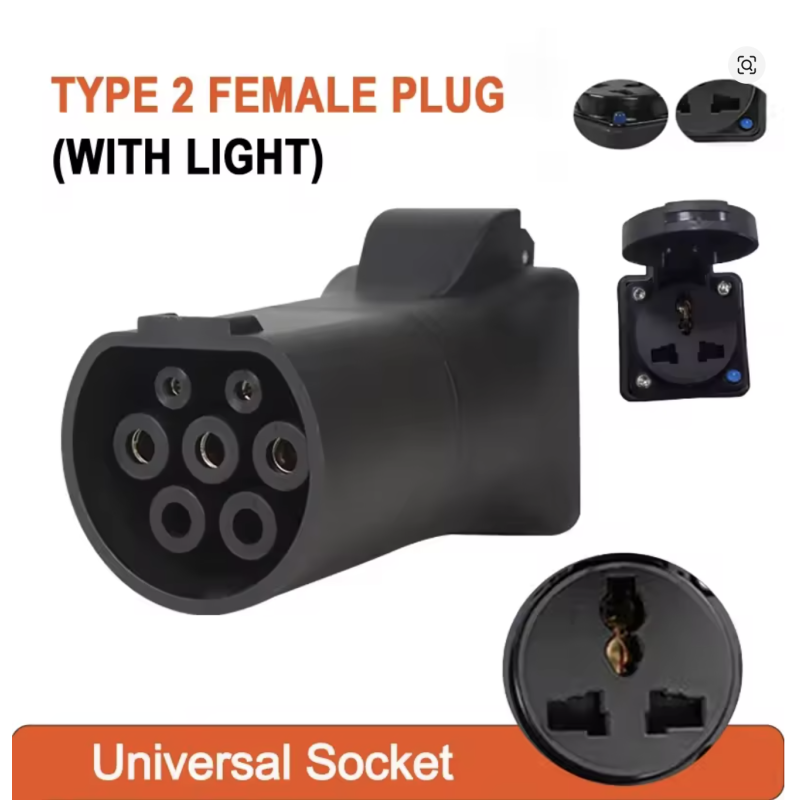 Universal V2L Electric Car Charger Adapter with Light for BYD 16A 3.5kW Type 2