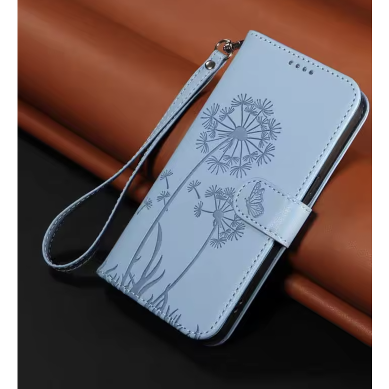 H4-Sky Blue Leather Flip Wallet Case for Motorola Moto G15 – Card Stand Cover