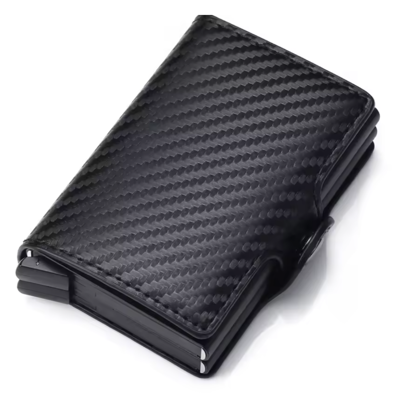 Carbon Fiber RFID Men’s Slim Credit Card Holder Wallet Mini Purses