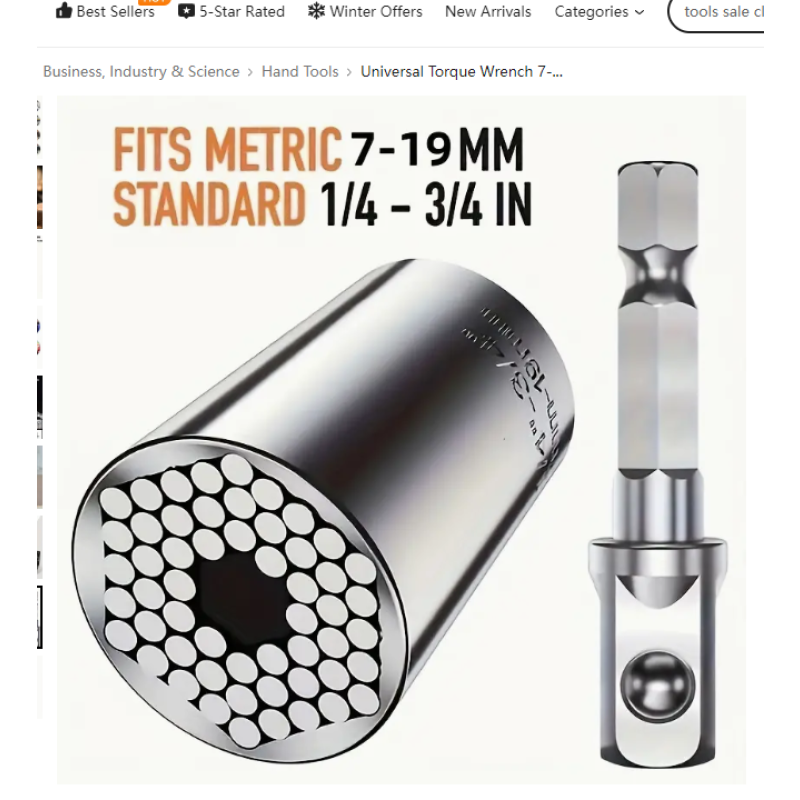 Universal socket chrome vanadium steel metric and inch chrome-plated multi-function so