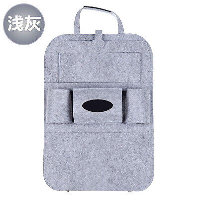 Free shipping Light Grey Car Back Seat Felt Organizer – 6-Pocket Hanging Storage Bag