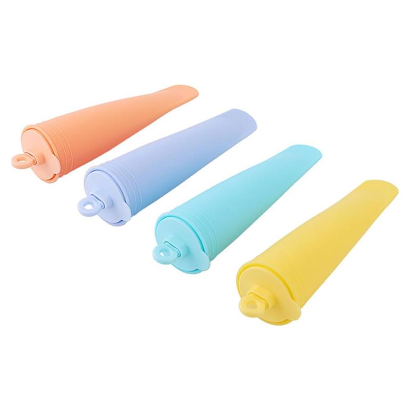 Free shipping 4 Pcs Silica Gel Popsicle Mold Baby Homemade Popsicles Molds