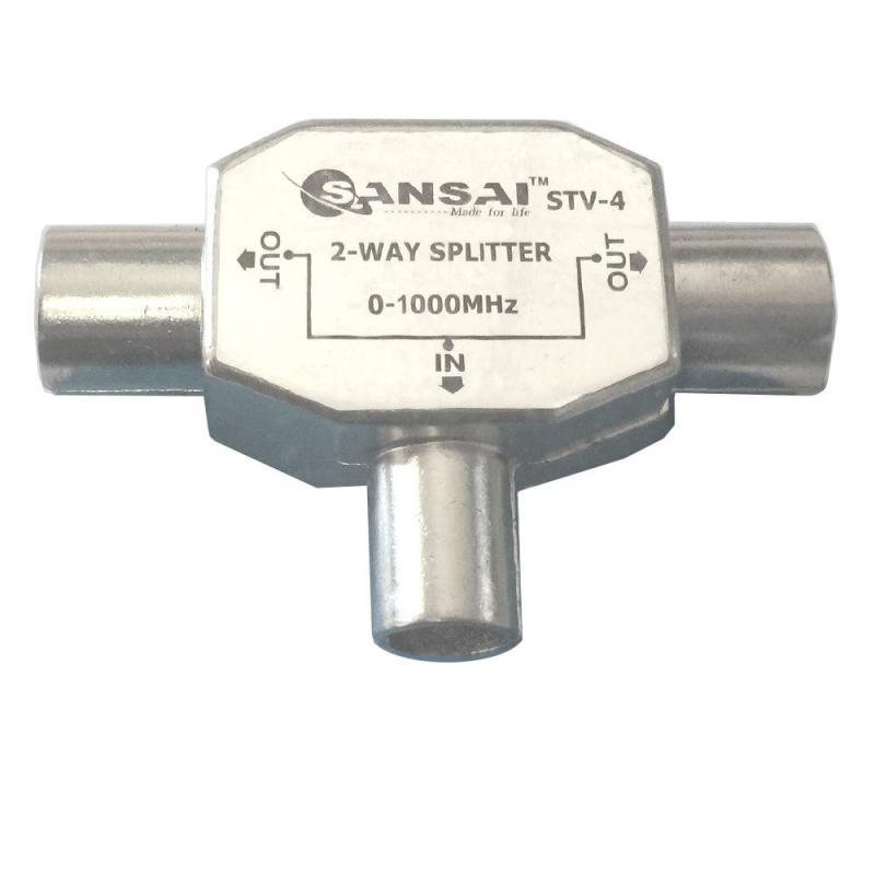 Free shipping TV/FM Radio 2-Way Coax Antenna Splitter RG59 Adapter