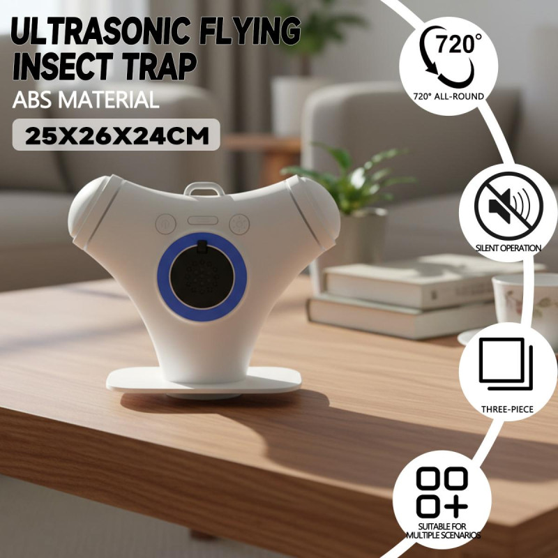 Dual Power Indoor Ultrasonic Flying Insect Trap USB/Battery 5 Mode 4 Upgraded Features Rechargeable 