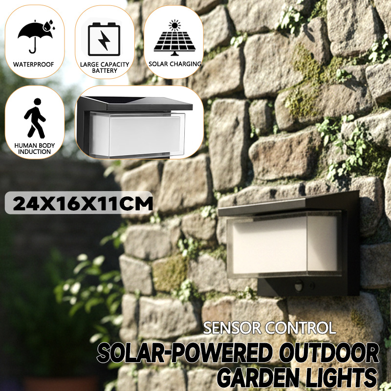 Warm light IP65 Waterproof LED Small Outdoor Garden Lights with Human Body Sensor PC Wall-Mounted