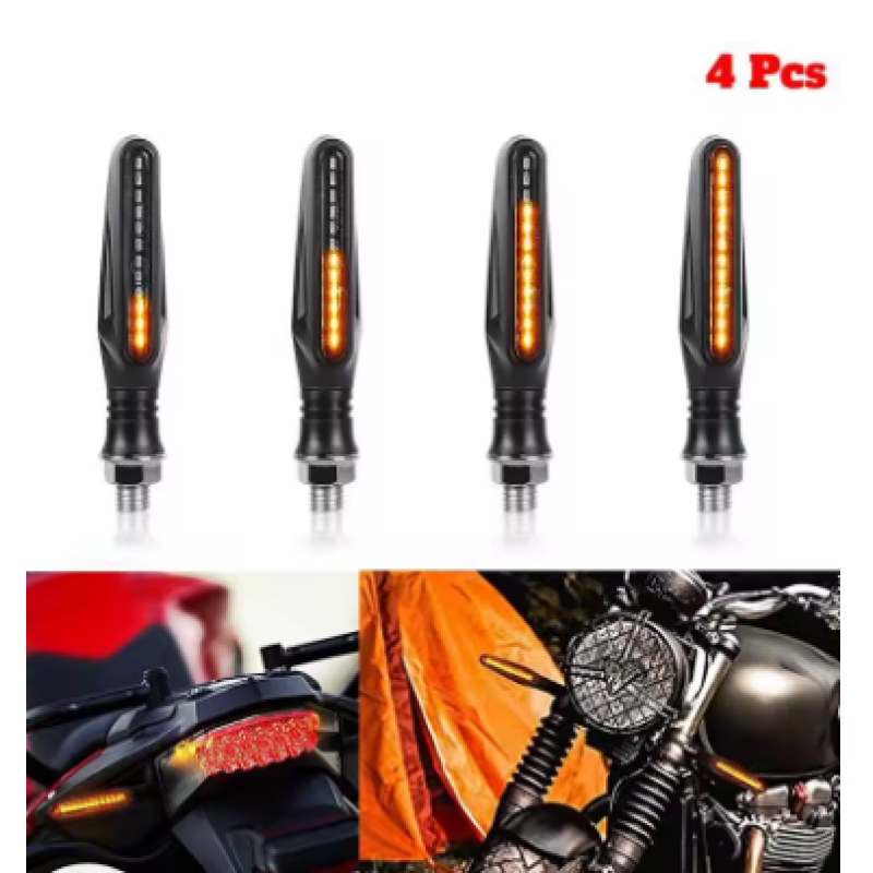 4 Pcs  Motorcycle LED Turn Signal and Brake Flasher Light