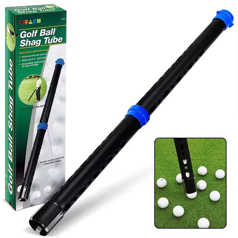 Black Golf Ball Retriever Detachable Golf Ball Picker Upper Tube Aluminum Alloy Golf Ball Collector