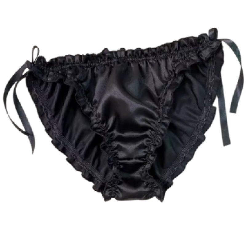 Black OneSize 1Pc Cotton ruffle girls panties bow princess style breathable 