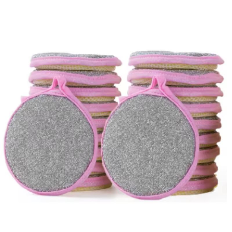 20pcs pink 5/10/20pcs double side dishwashing sponges for kitchen cleaning