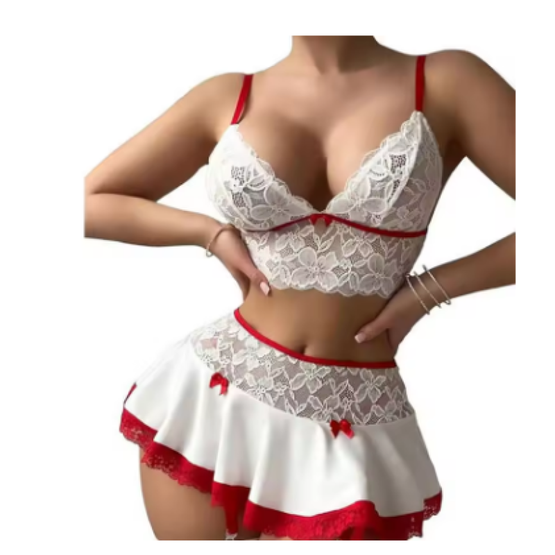 White no socks S Cosplay Nurse Uniform Erotic Bra Sets Short Skirt 