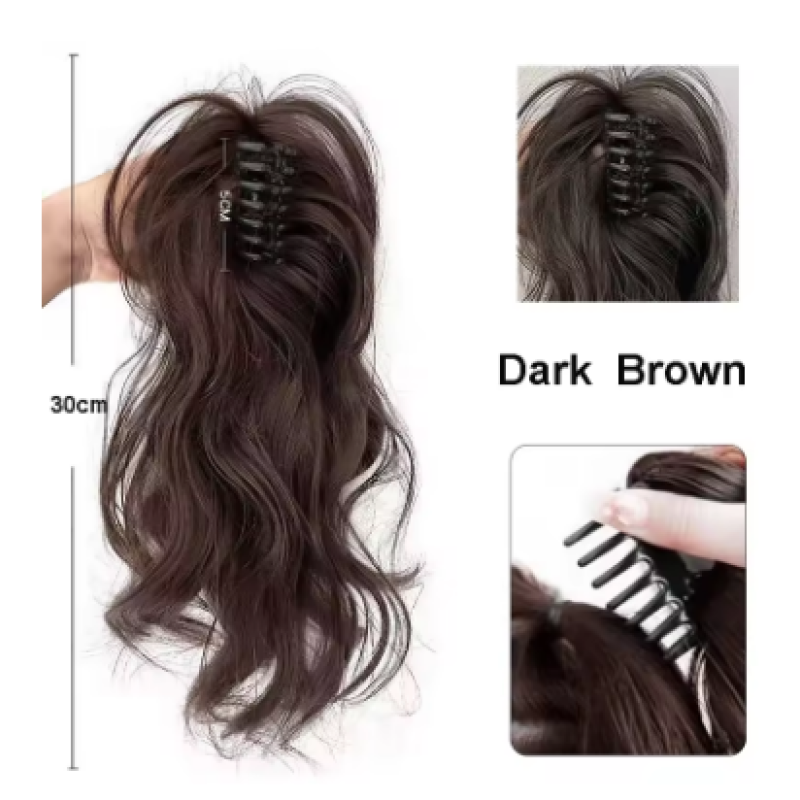Dark Brown  12Inch/30CM Synthetic Claw Clip In Ponytail Hair Extensions