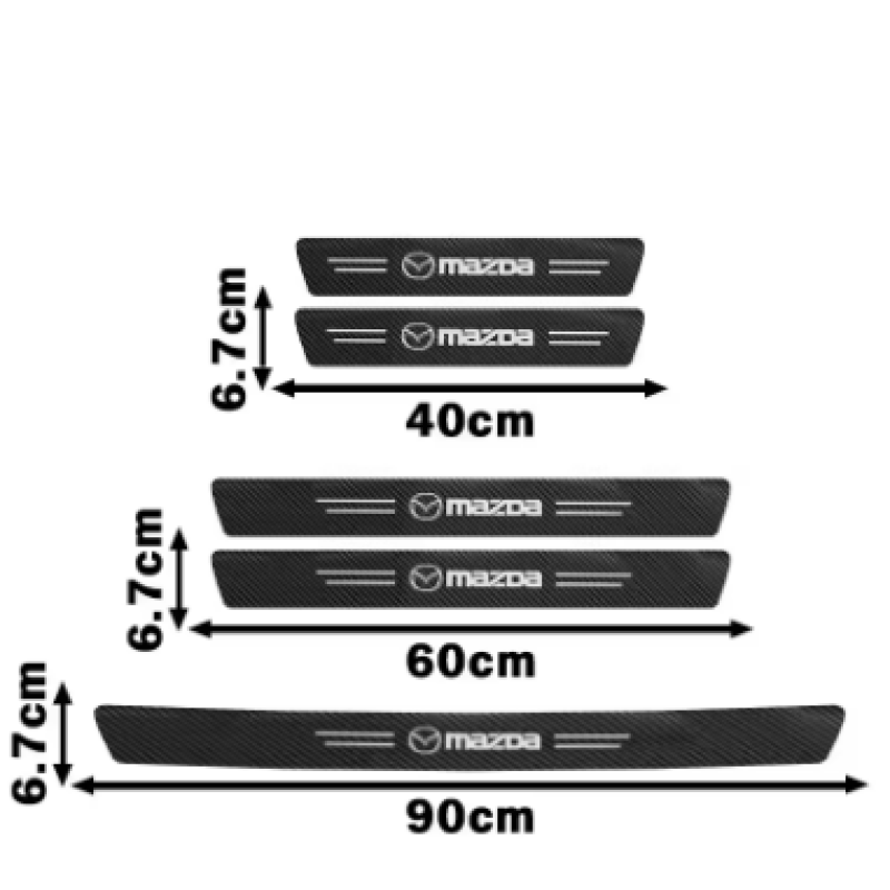 5PcMazda Car door sill threshold anti scratch protector stickers for Mazda model