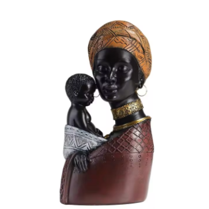 29959 African Black Mother And Child Resin Statue Home Decoration Sculpture Gift