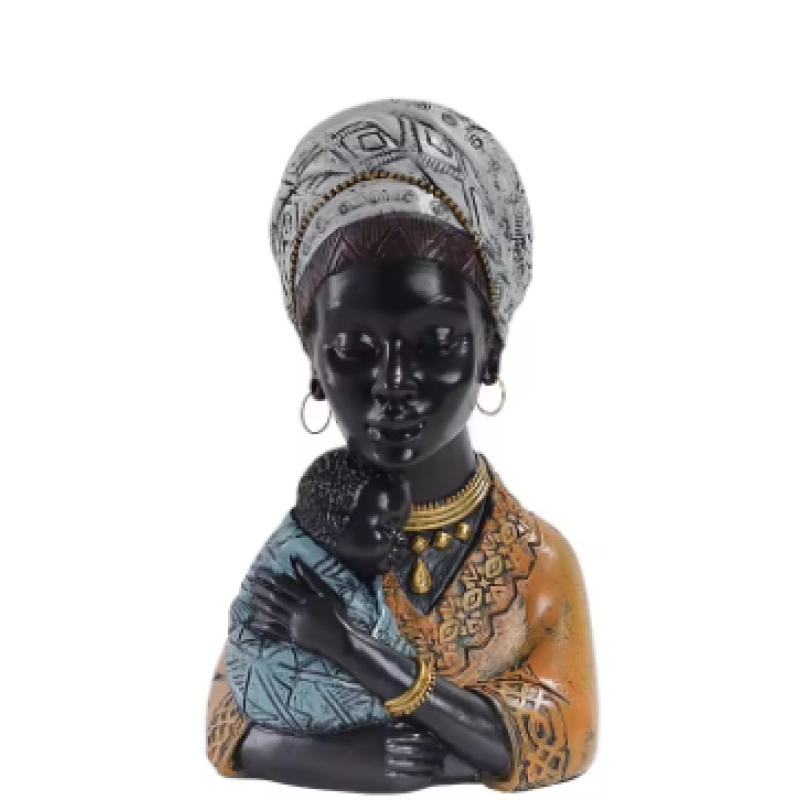29958 African Black Mother And Child Resin Statue Home Decoration Sculpture Gift