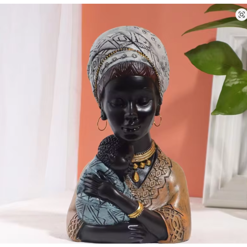 29960 African Black Mother And Child Resin Statue Home Decoration Sculpture Gift