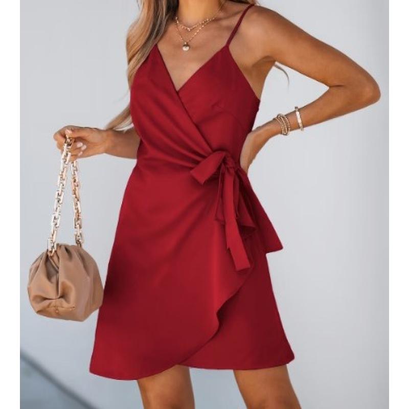 M Burgundy Bliss Red Mini Dress