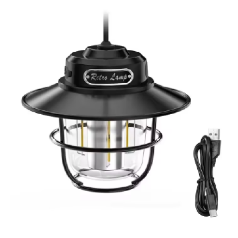 1200mAhLY12 LED Camping Lamp Retro Portable Stepless Dimming Waterproof Recharge
