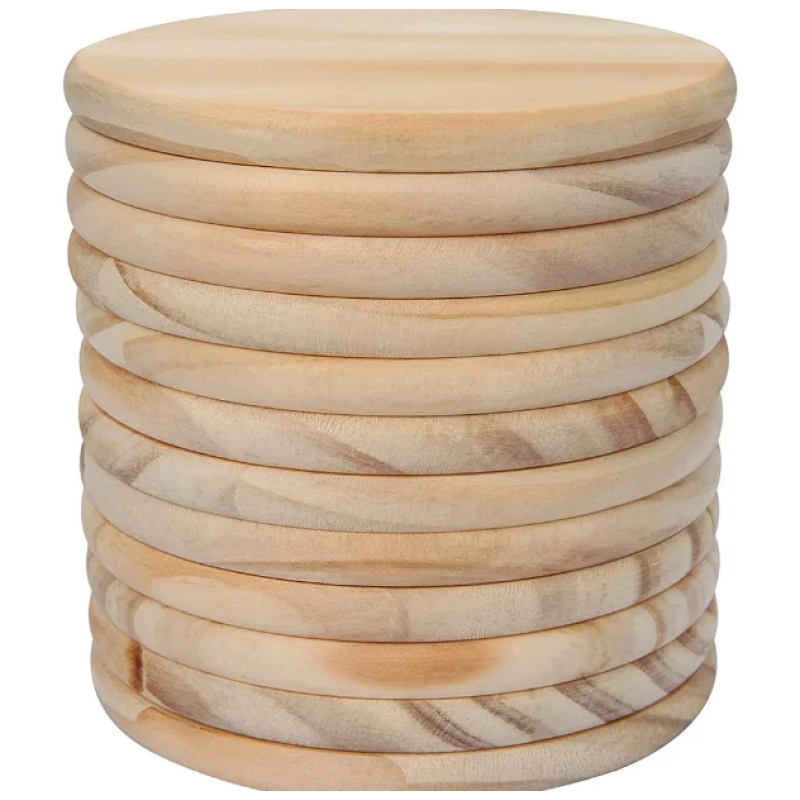 12pcs Round Wood Circles Unfinished Slices Discs DIY