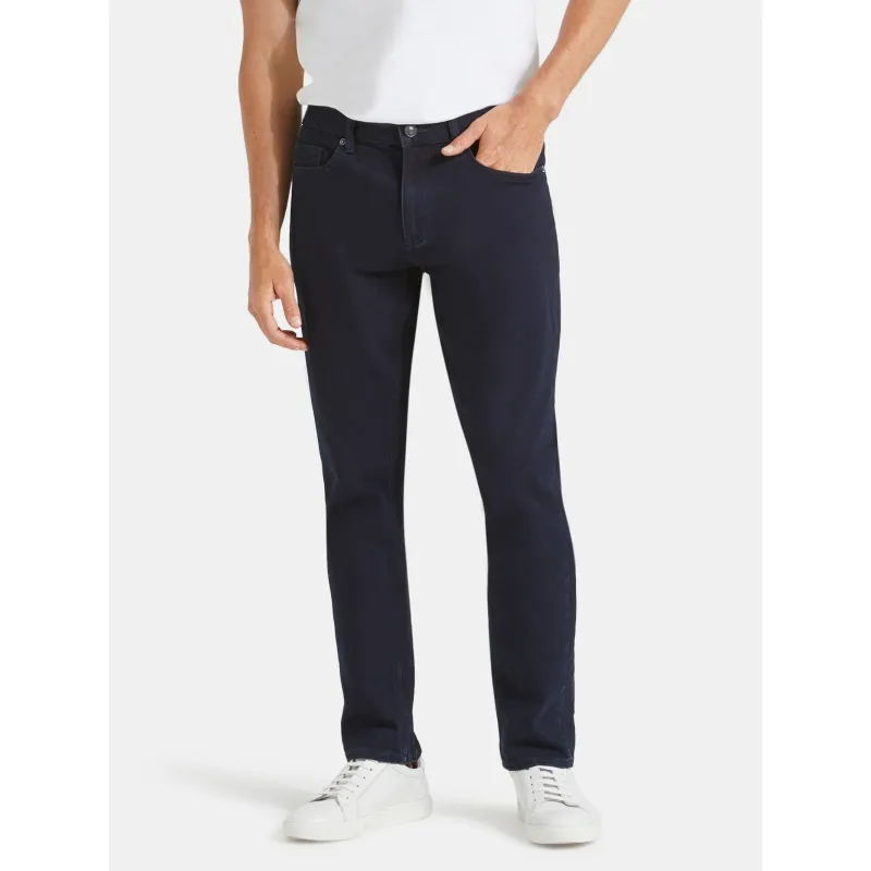 Men's Slim Tapered Jeans |MLC-99837-01R Coated Ink | Cotton Blend Stretch Denim 