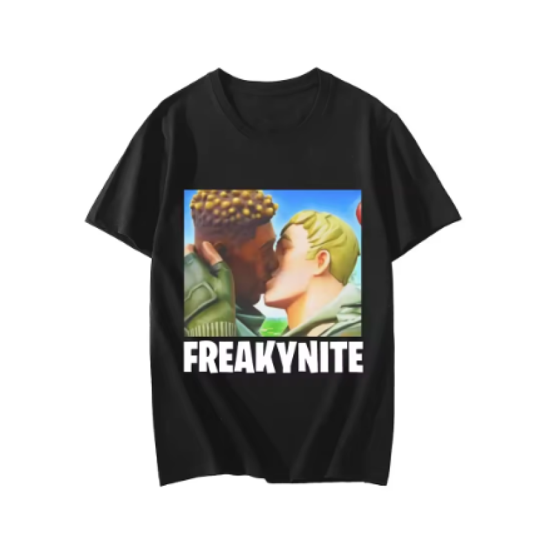 QL1920B-Black S  Funny meme graphic T shirt with Freakynite parody 