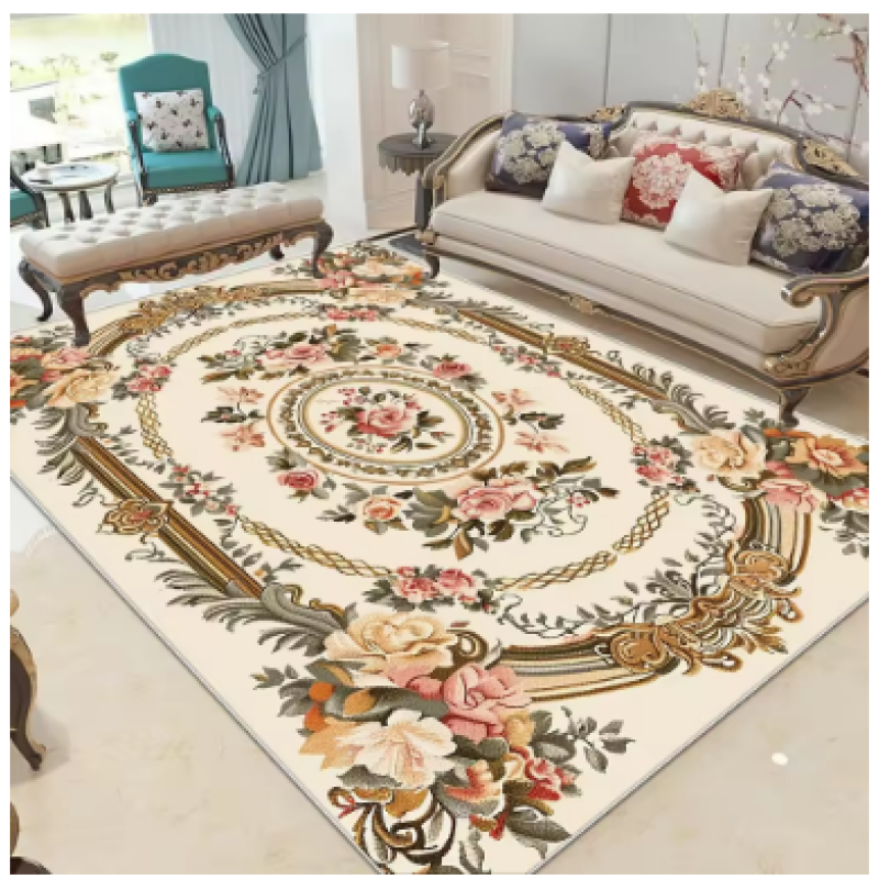 QR-3 40X60CM 1.3X2FT European style flower carpet large retro area rug