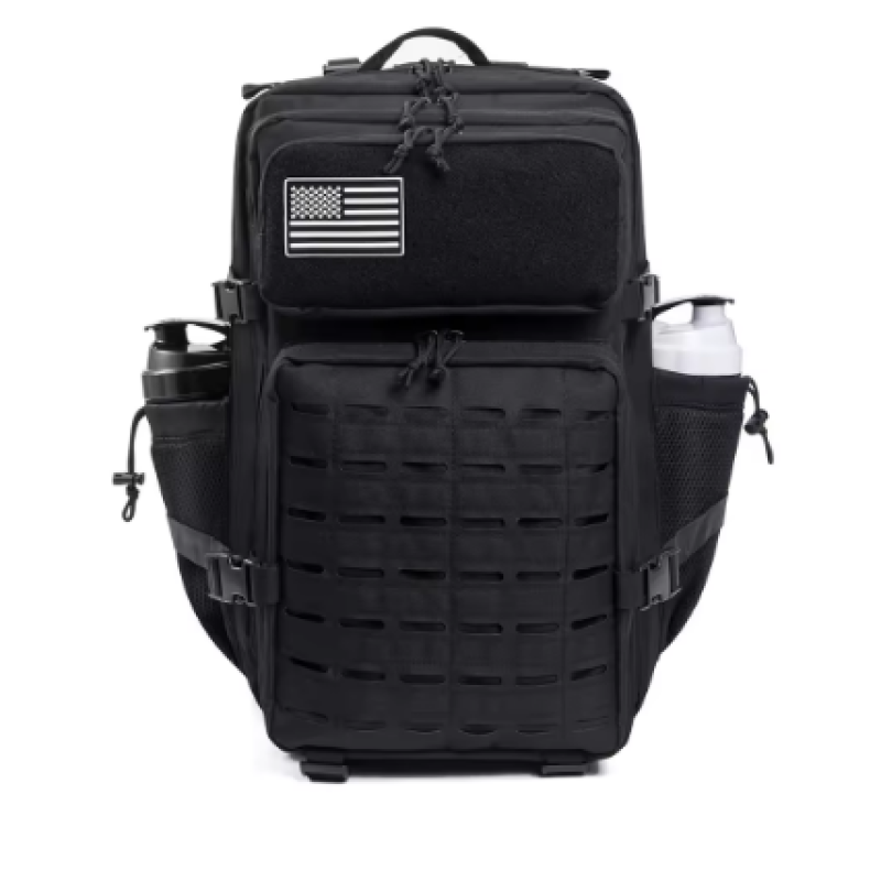 2.0 Black Tactical MOLLE backpack bag for men outdoor hiking EDC gym survival.