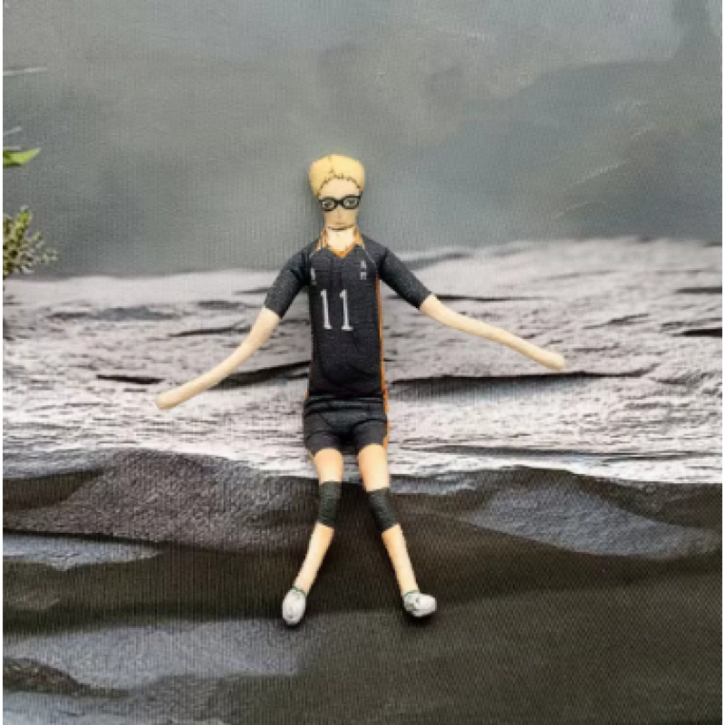 3 28cm Haikyuu plush keychain of Hinata and Kenma for room decor or gifting.