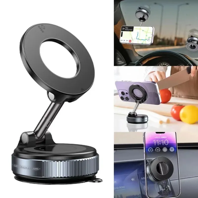 Vacuum Magnetic Suction Phone Holder, Foldable and Retractable