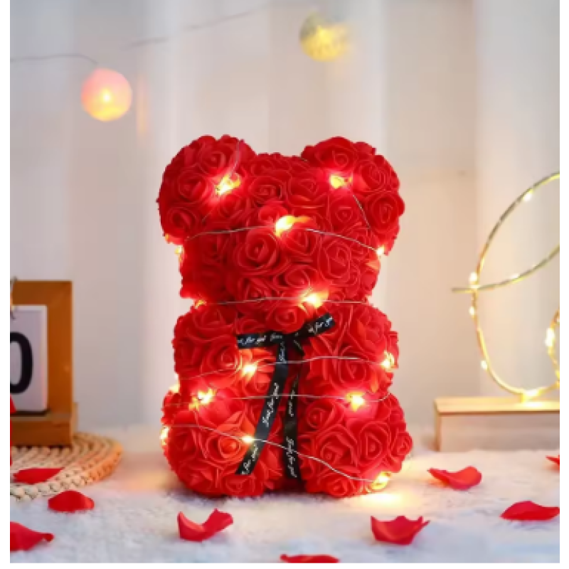 1 with box 25 cm artificial rose teddy bear gift for Valentine’s Day.