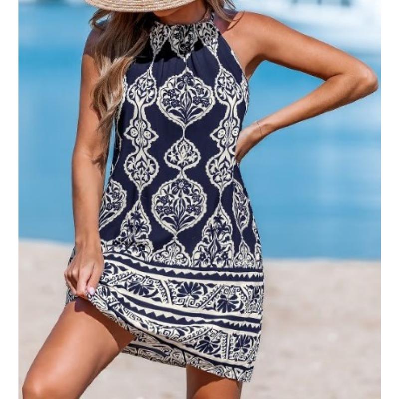 Size L Midnight Floral Print Mini Dress