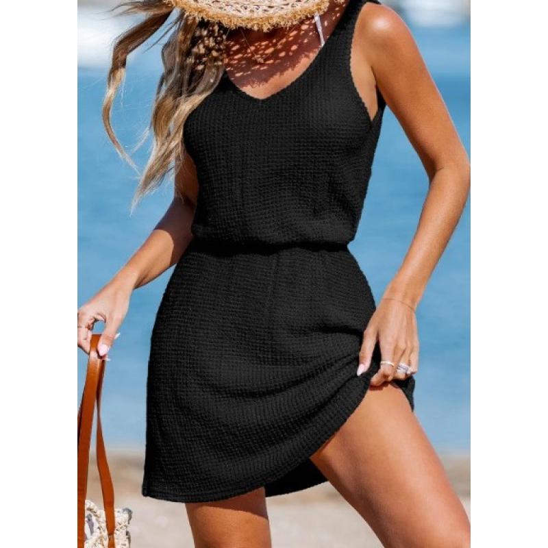 Black M Chasing Horizons Black Cover-Up Mini Dress