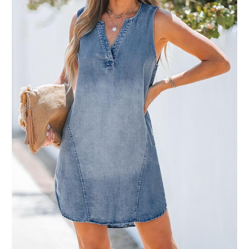 Blue Size M Everyday Denim Mini Dress