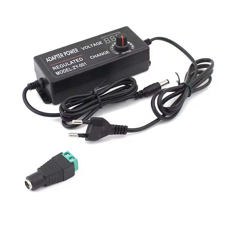 Adjustable Adapter With Female 3V-24V-3A EU Plug LED Display Screen Power Supply