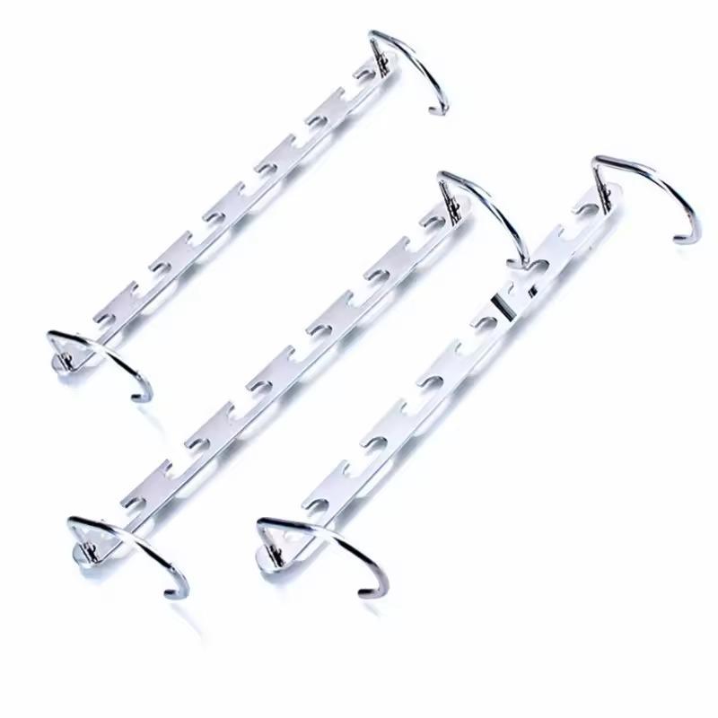 3pcs 37cm Multifunctional Space Saving Metal Hangers with Magic Hook