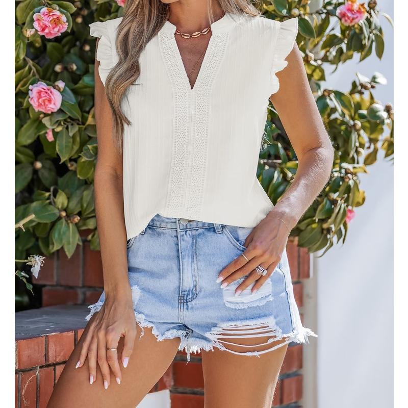 Size M Dreamy Ruffles White Top