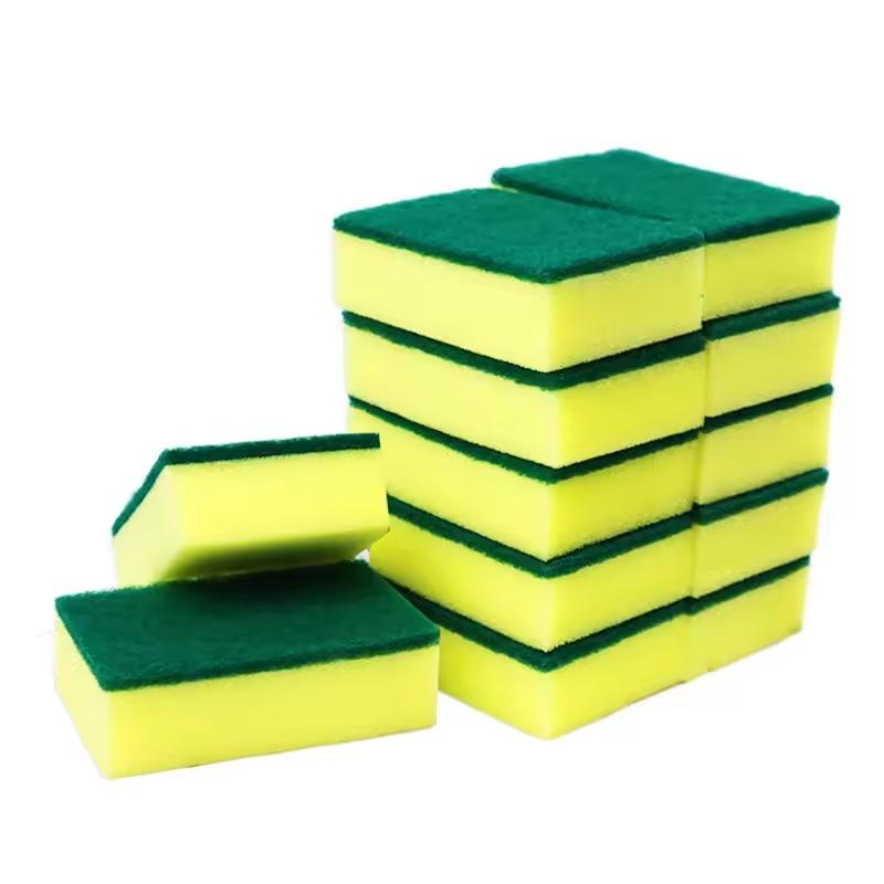10pcs Highly absorbent double-sided sponge magic cleaning pot rust sponge