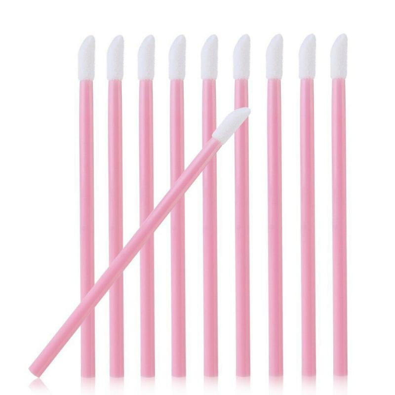 10x Disposable Lip Brush Lip Wands Gloss Lipstick Applicator Brushes pink