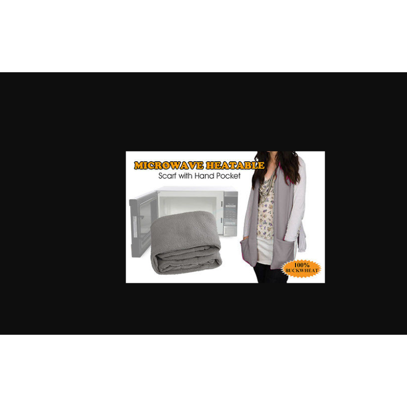 Microwave Heatable Scarf with Hand Pockets Black