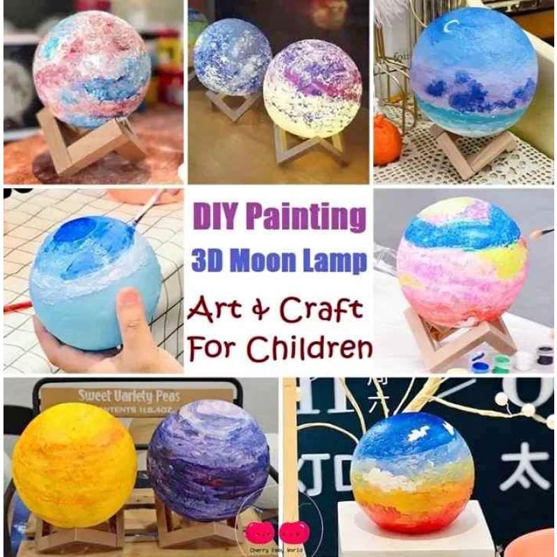 moon lamp hand-painted planet diy ornaments starry sky dream art painting graffiti night light