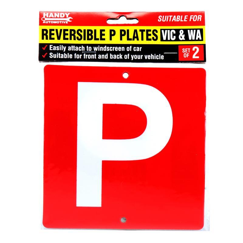 Plate Reversible P VIC & WA Red & Green 2pk 
