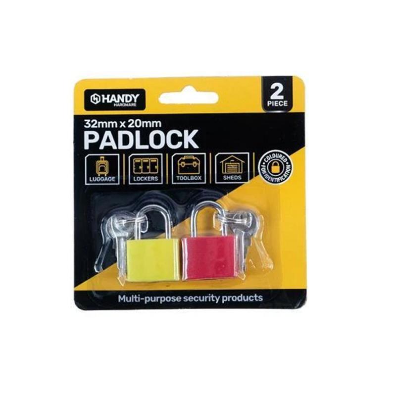 Padlock Color 20mm 2Pk