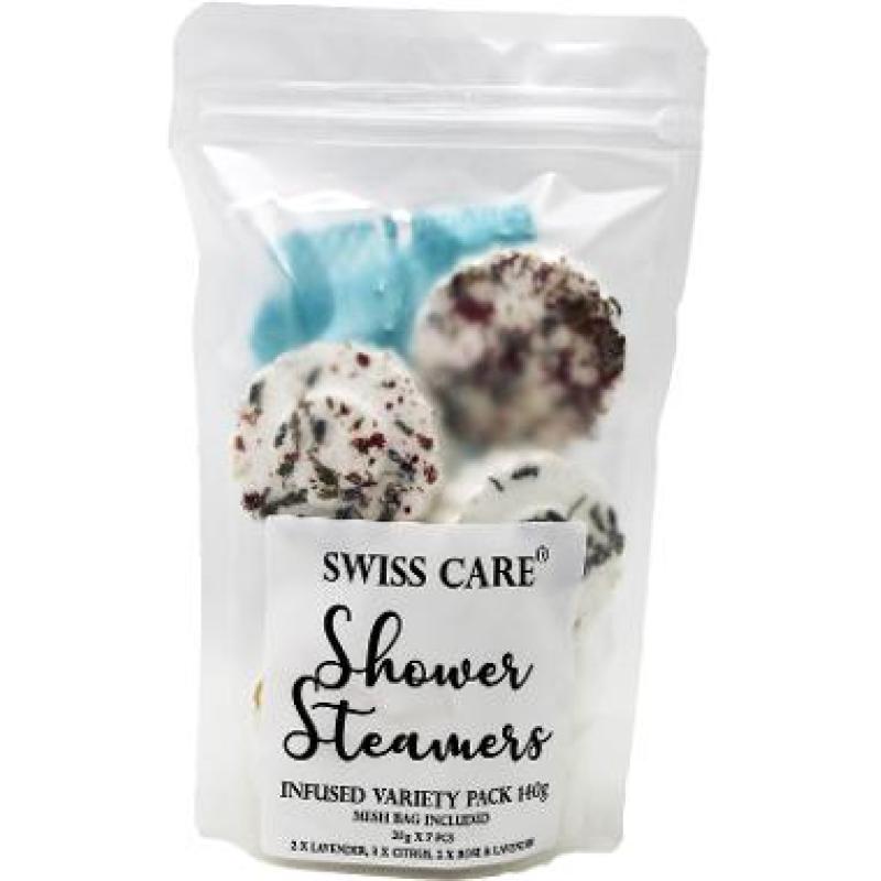 Swiss Care Shower Steamers Infused Variety Pack 140g (Mesh Bag Included)